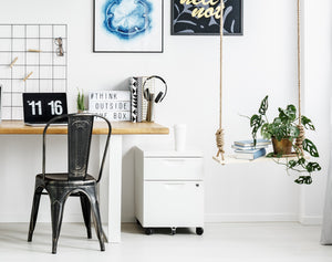 Home office Desk with Metal Base, made in Vancouver B.C. Canada by Wood Shop